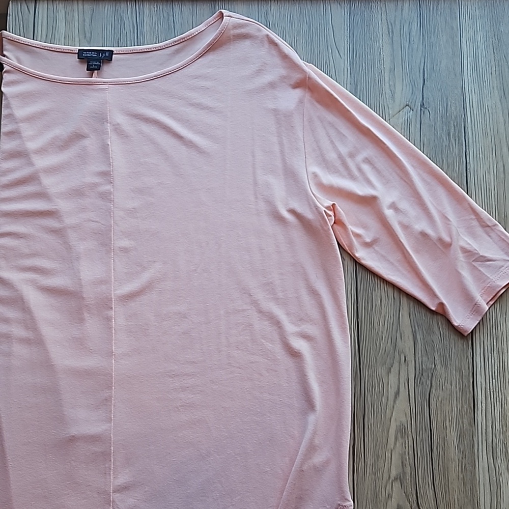 J. Jill Coral Dust Boat Neck 3/4 Sleeve Soft Tee Petite L NWT